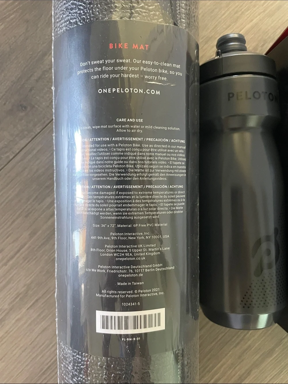 Peloton Bike Mat and NIB Podium Sport Bottle Bundle - Picture 3 of 7